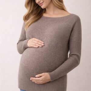 HATCH Wool Cashmere Sweater | Size 1 | Luxury Maternity Knit | Boat Neck
